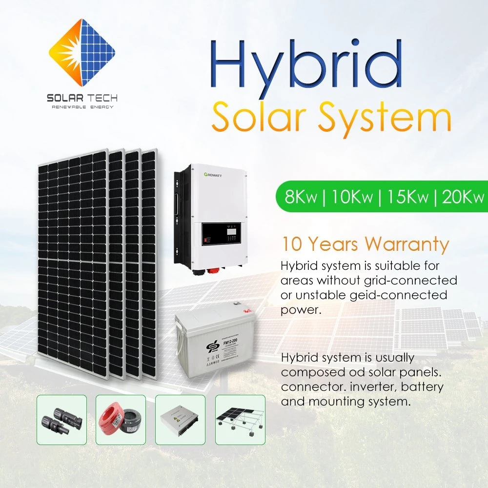 5kw 6kw 7kw 8kw 9kw 10kw Hybrid Grid Residential Roof Ground House Mini Solar Storage Bank Energy Power System for Home